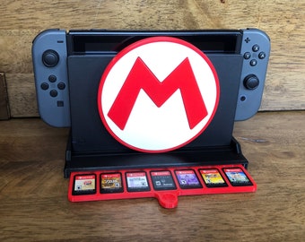 Nintendo Switch Game Holder, Mario Dock Stand, Red Tray