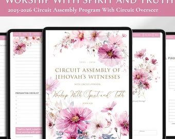 JW Digital Notebook Assembly Notebook Worship With Spirit and Truth Printable 2025 2026 Convention Journal JW Goodnotes JW digital note