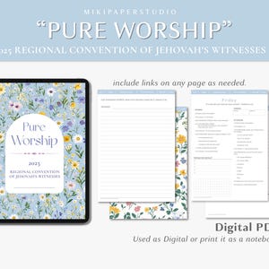 JW Convention 2025 Notebook, Digital Pure Worship Printable 2025, Personalized notebook, Pure Worship, Spiral journal, JW Gifts, Convention.