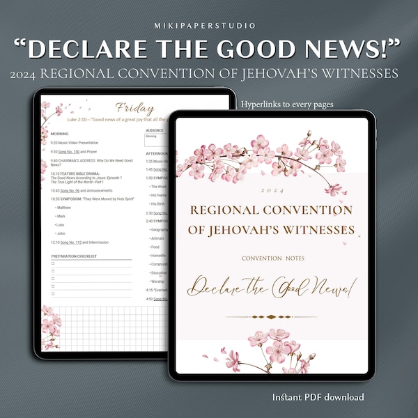 Regional Convention 2024 Digital of Jehovah's witnesses Declare the Good News book Convention Notebook JW Gift JW Digital and Printable 2024