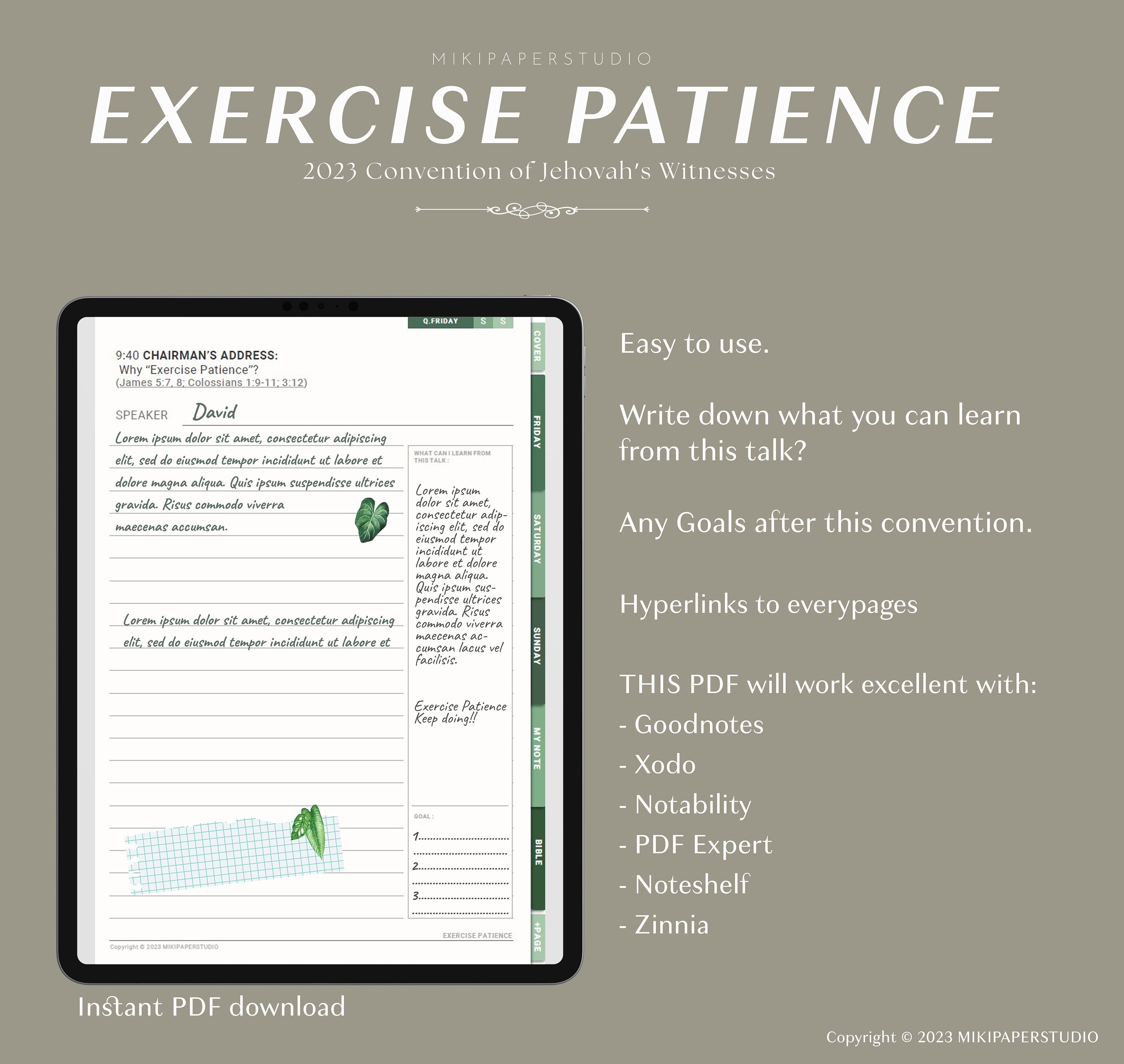 JW Convention 2023, Exercise Patience, Exercise Patience Book, Notebook