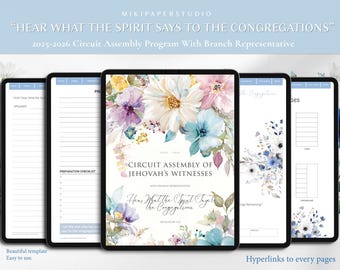JW Digital Notebook Assembly Notebook Hoor wat de geest tegen de gemeenten zegt Afdrukbaar 2025 2026 congresdagboek JW Goodnotes