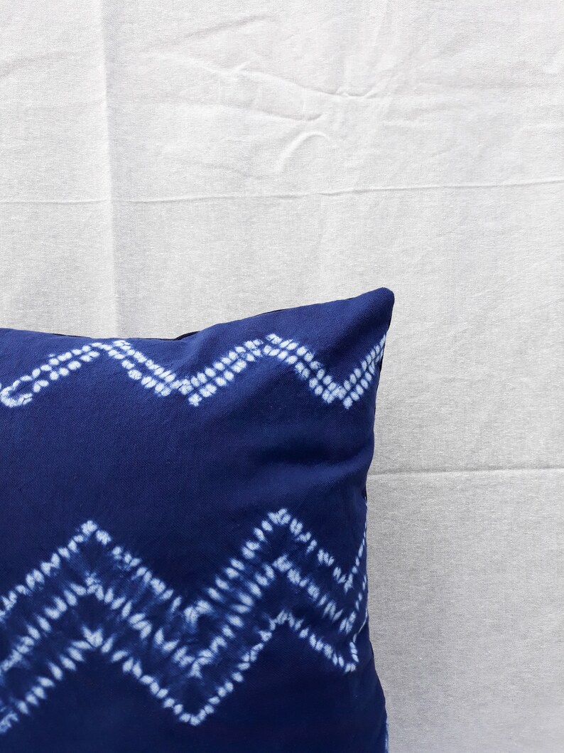 Shibori Indigo Decorative Pillow Cover Mudcloth Style Cushion Etsy