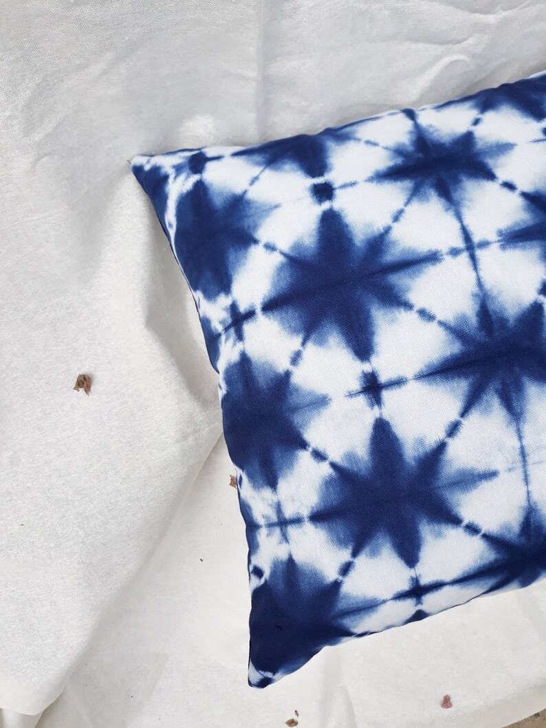 Shibori Indigo Decorative Pillow Cover Mudcloth Style Cushion Etsy