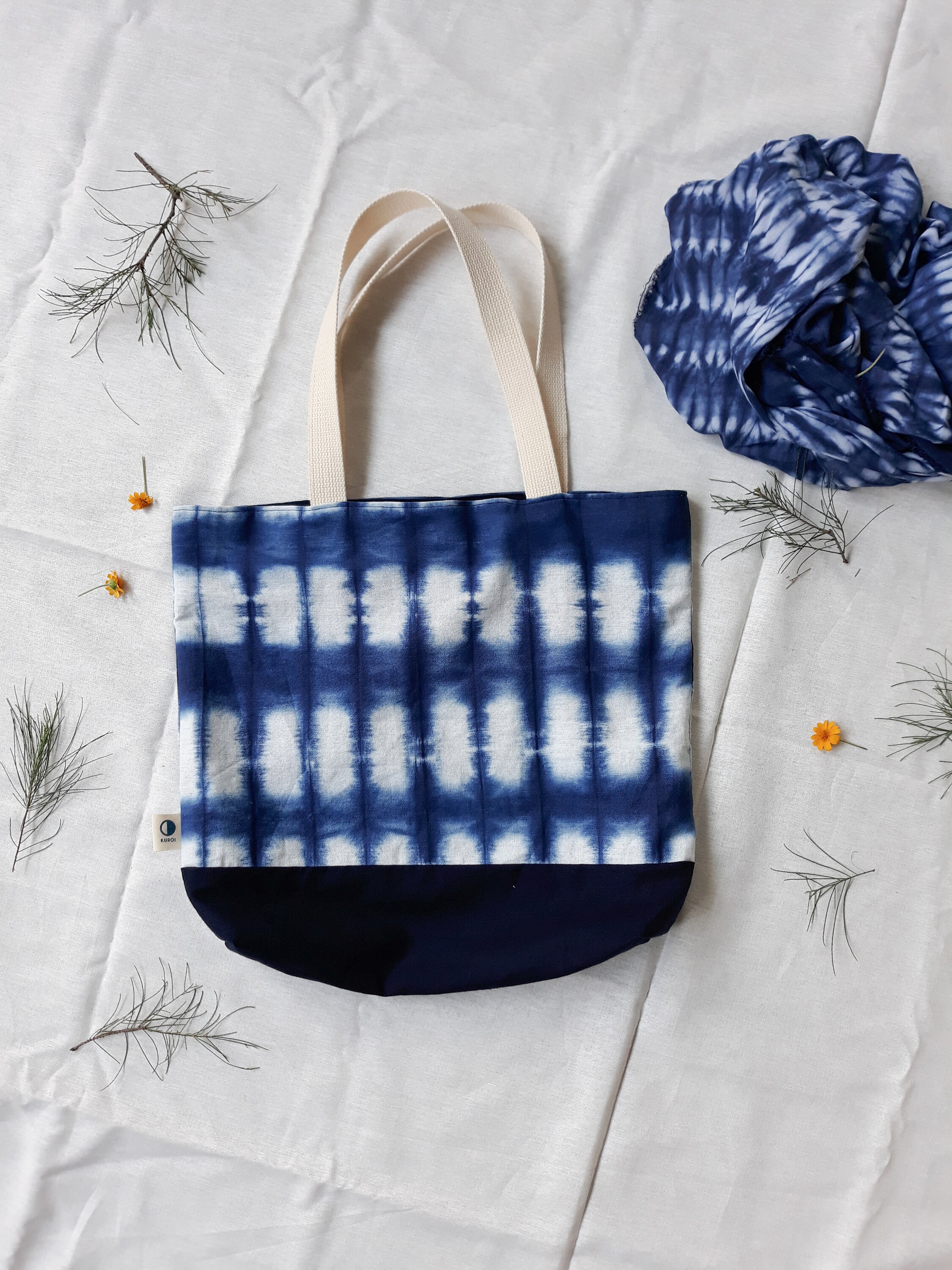 Shibori Tote Bag Shibori Market Bag Shibori Indigo Tote Bag Etsy