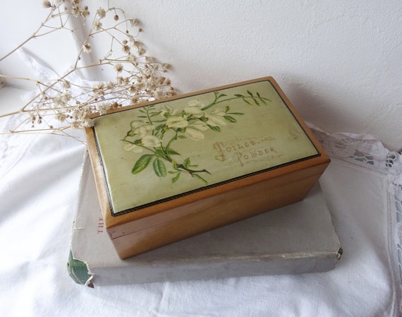 Antique Mauchline Ware toilet powder box ~ Victor… - image 1