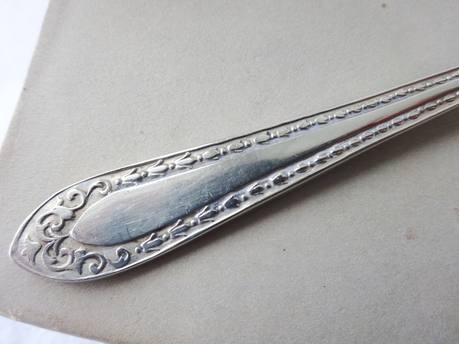 Antique Silver Plated Pickle Fork Silva by Potter Sheffield Embossed