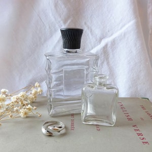 Art Deco perfume bottles ~ small June by Saville bottle and bottle with Bakelite lid ~ pair of 1930's perfume bottles ~ dressing table decor
