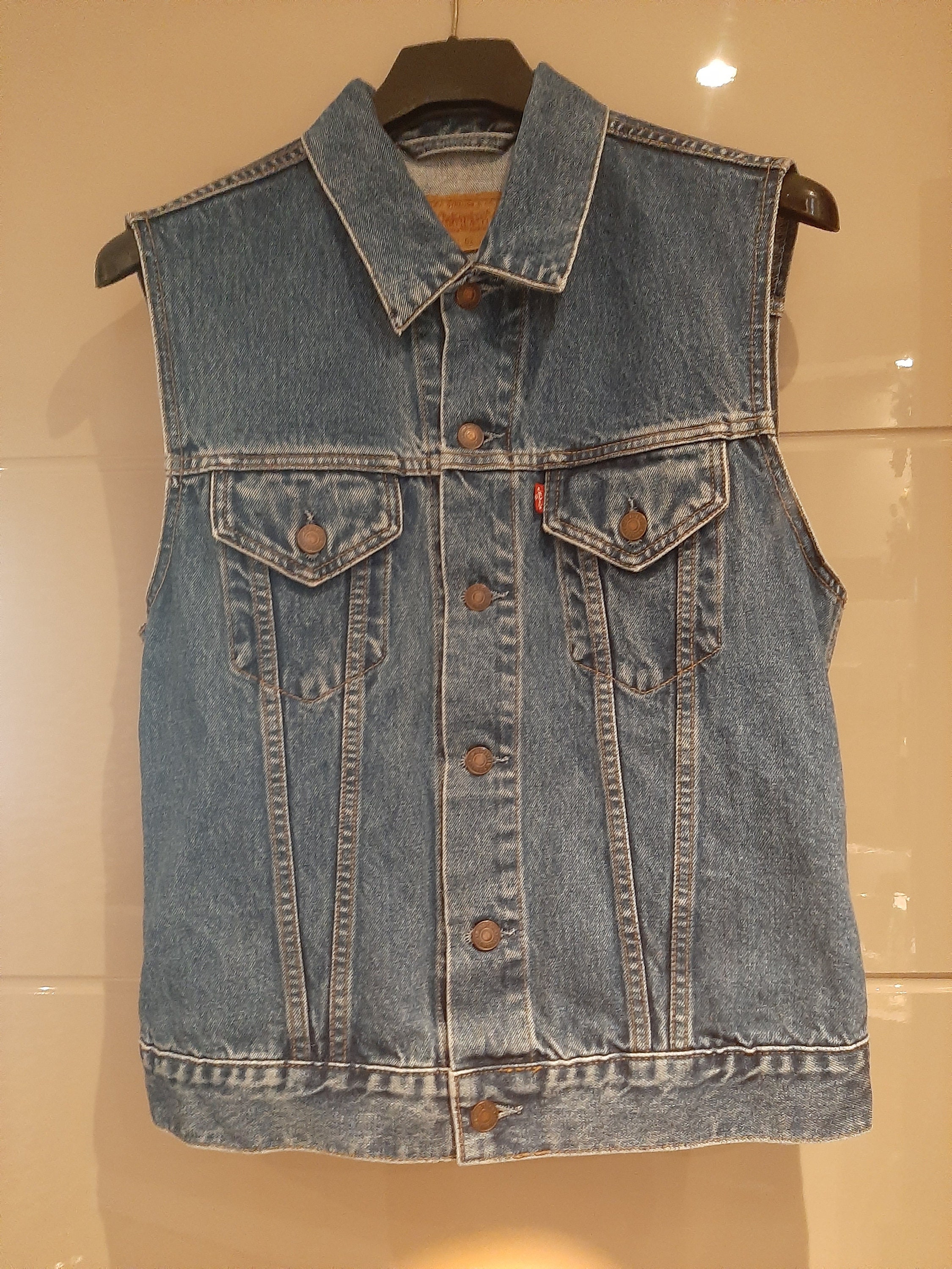 Vintage Levis Denim Vest Custom Etsy UK