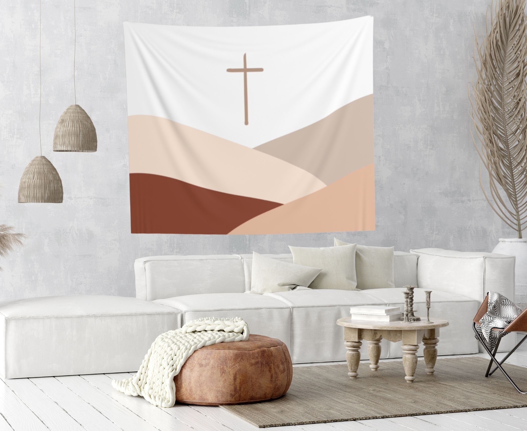 Minimalist Christian Art tapestry aesthetic Christian Wall Etsy