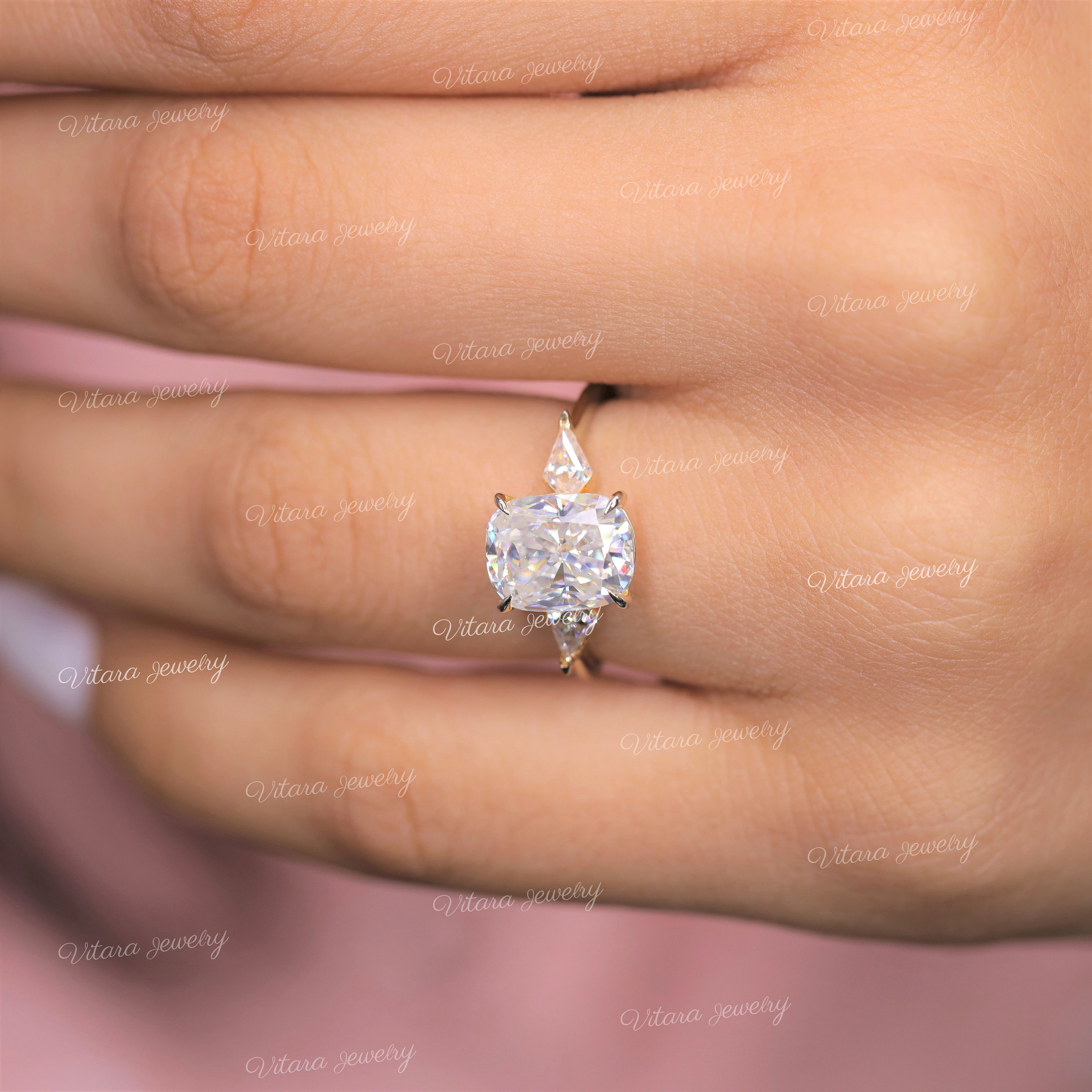 Cushion trilogy ring shop