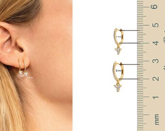 Boucles D'oreilles Créoles Diamants 1/2 Carat – Cuivre Plaqué – Taille 17,45 Mm