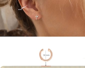 Pendiente de oreja de caracola de oro de 14 quilates: anillo falso para cartílago sin perforación