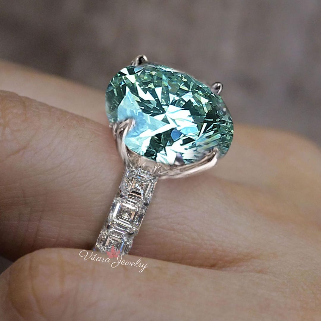 ★47bag ★ 925 Silver Deep Blue Green Moissanite Heart Cut R RARE 1.30 ct GENUINE GREEN FIRE MOISSANITE DIAMOND 925