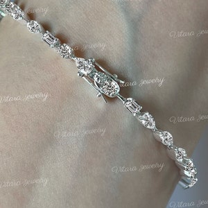 Moissanite tennis bracelet,14k yellow,rose,white gold tennis bracelet,bezel set multi shape moissanite bracelet,lab diamond tennis bracelet