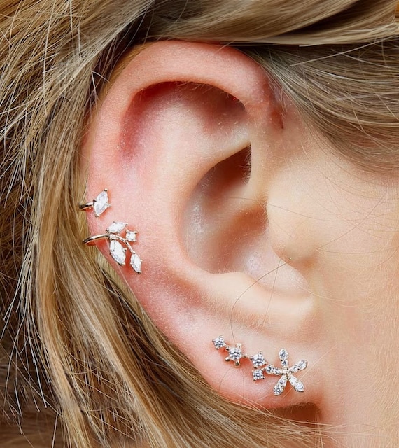 ZXTGBQ 24 Paare Ear Cuff Set Gold - Ohrringe Ohne Piercing Für Damen