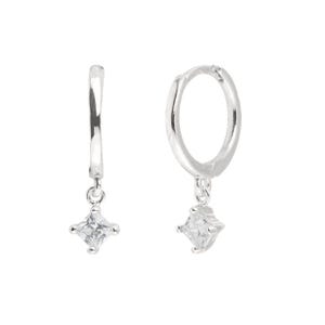 small hoop earrings with charm,Natural diamond drop huggie hoop earrings•14k solid gold huggie•cartilage hoop•mini hoops•dangle earrings