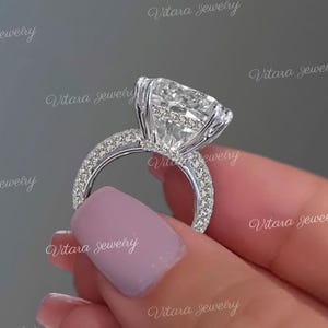 20 CT Big Oval cut moissanite engagement ring,big Solitaire Oval Moissanite,3 row pave,luxury celebrity style,chunky cocktail wedding ring