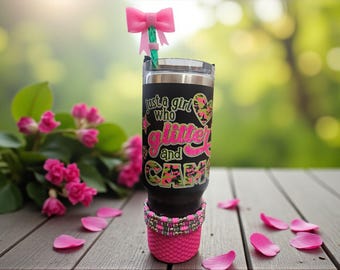 Glitter and Camo Tumbler – Fully Dressed 40oz Tumbler Set