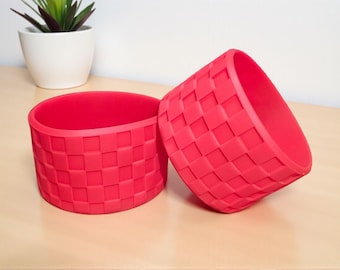 Red Woven Silicone Tumbler Boot: Protective Sleeve for 40oz Tumblers