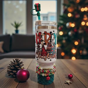 Custom 40oz Western Christmas Tumbler – Fully Dressed Set, Holiday Tumbler