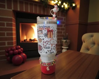 Aangepaste kerstbeker van 40 oz – volledig aangeklede set, beker voor de feestdagen