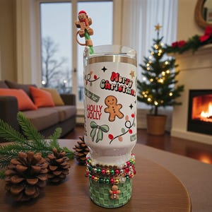 Custom 40oz Christmas Tumbler – Fully Dressed Set, Holiday Tumbler