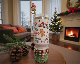 Aangepaste kerstbeker van 40 oz – volledig aangeklede set, beker voor de feestdagen