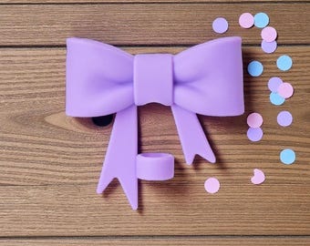 Purple Bow Straw Topper: Elegant Tumbler Accessory for 10mm Straws