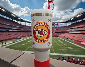 Juego de vasos de los Kansas City Chiefs - 40 oz - Regalo personalizado para aficionados al fútbol americano