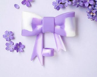 Purple and White Bow Straw Topper: Elegant Tumbler Accessory for 10mm Straws
