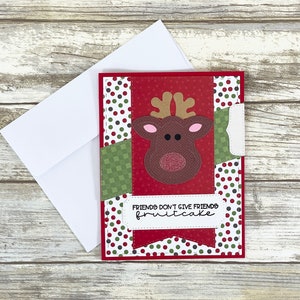 Christmas Greeting Card, Handmade Christmas Card, Funny Christmas Card, Reindeer Card, Cute Christmas Card, Christmas Card for Kids