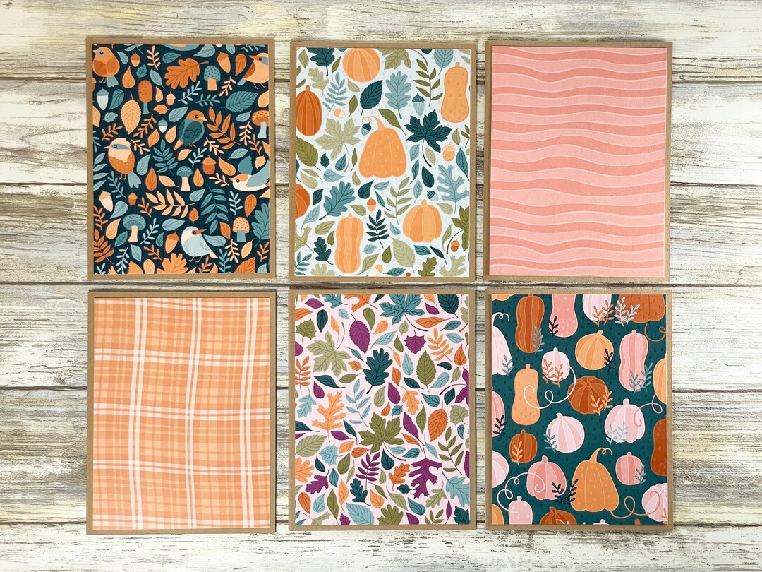 Handmade Fall Note Card Set: Kraft Autumn Stationery - Etsy