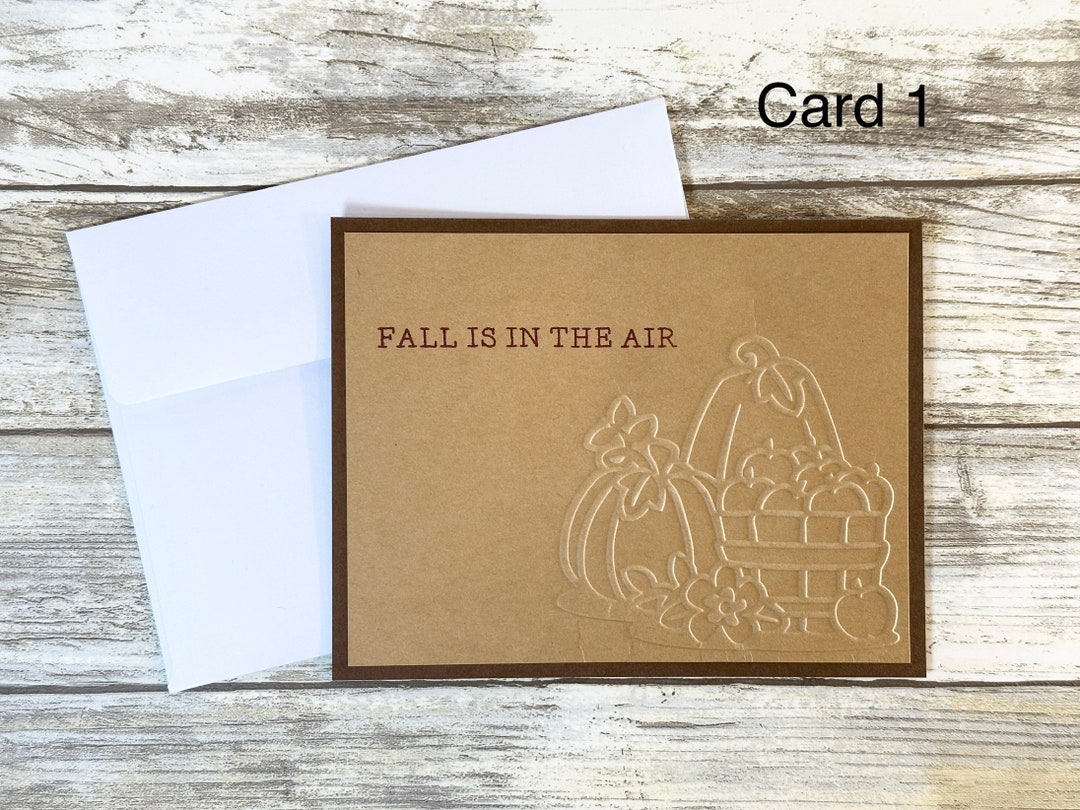 Embossed Fall Produce Note Card: Handmade Thanksgiving Greeting - Etsy
