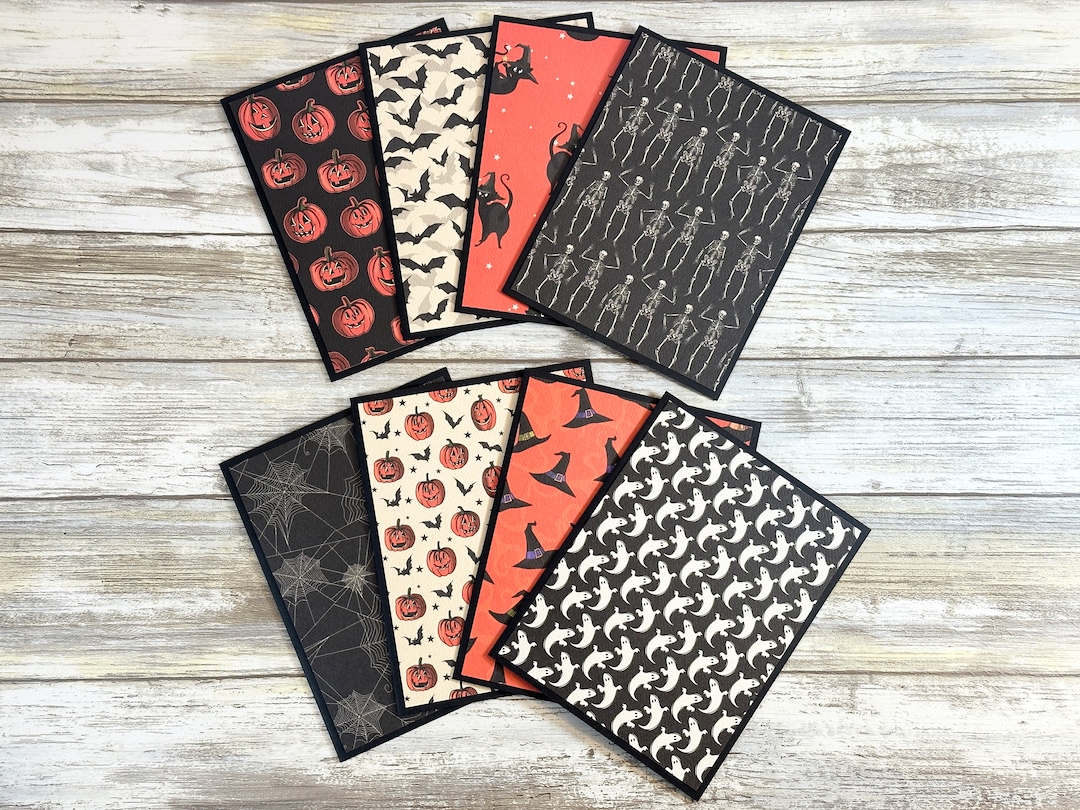 Handmade Halloween Note Cards: Spooky Pumpkin, Bat & Ghost Designs - Etsy