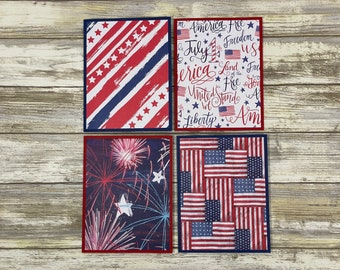 4th of July Cards, Fourth of July Cards, Patriotic Cards, Flag Cards, Patriotic Note Cards, Note Cards with Envelopes, Independence Day Card