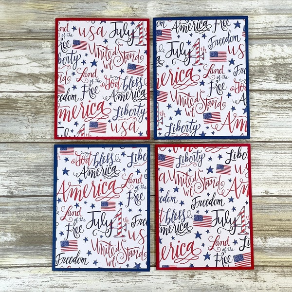 4th of July Cards, Fourth of July Cards, Patriotic Cards, Flag Cards, Patriotic Note Cards, Note Cards with Envelopes, Holiday Note Cards