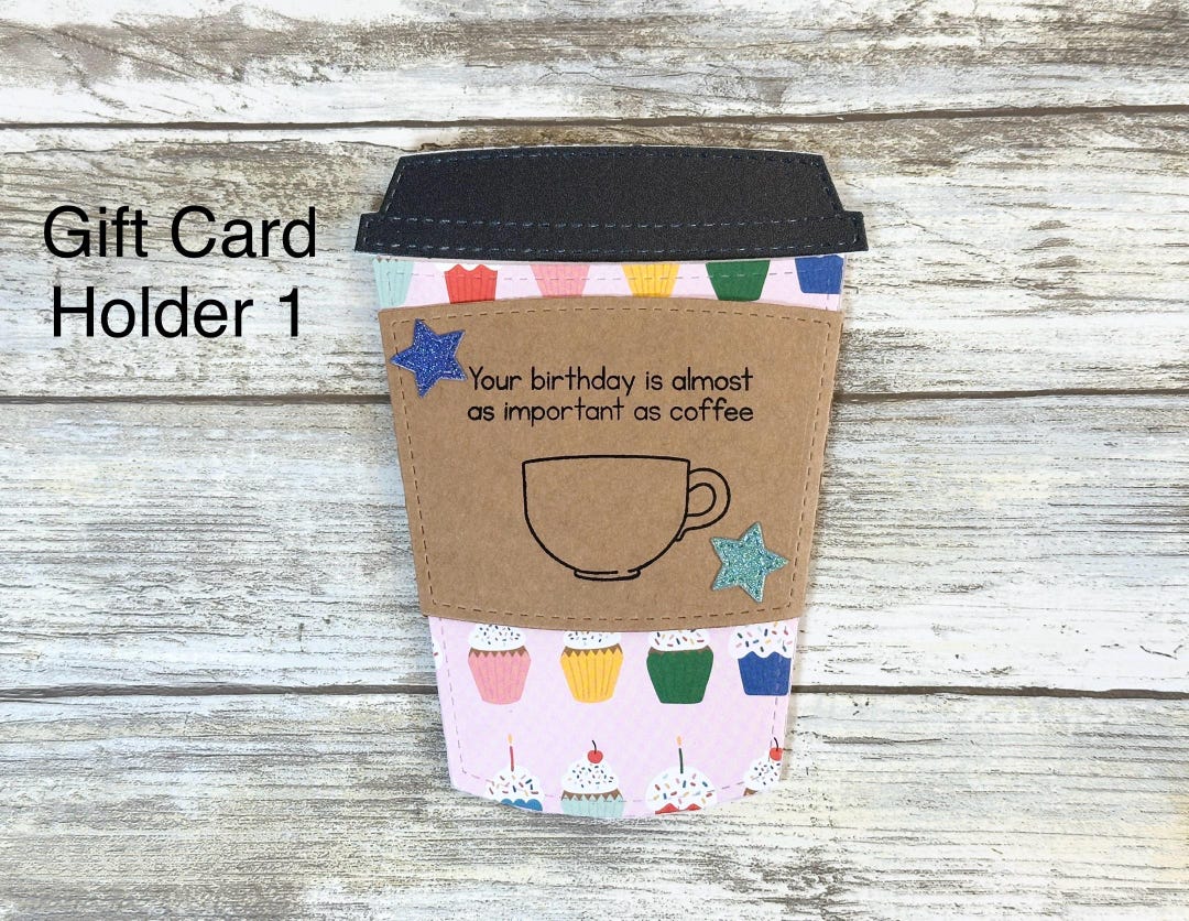 Coffee Cup Birthday Gift Card Holder: Handmade Scrapbook Paper - Etsy