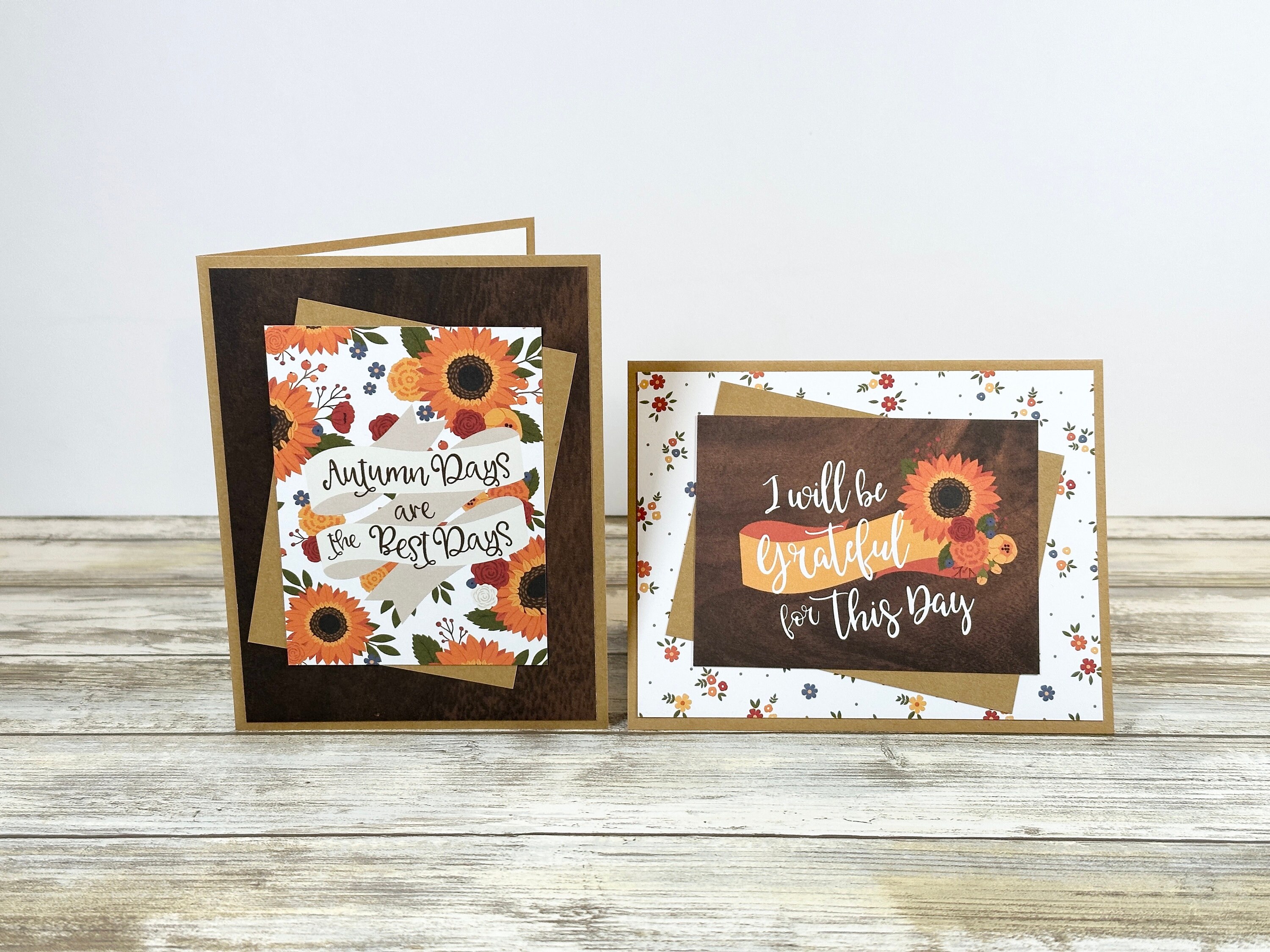 Handmade Fall Note Card Set: Kraft Autumn Greetings - Etsy