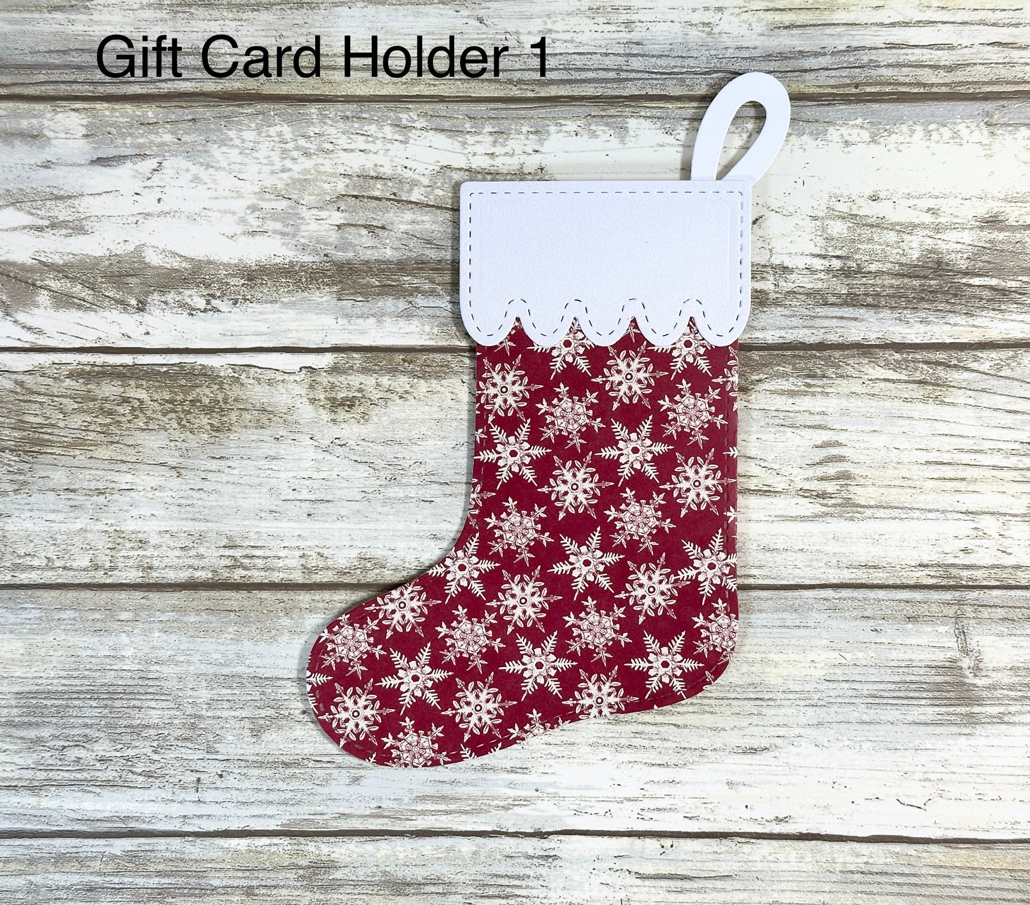 Christmas Stocking Gift Card Holder, Snowflake Paper, Shimmer Cardstock ...