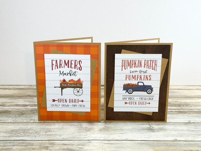 Handmade Fall Note Card Set: Kraft Autumn Greetings - Etsy