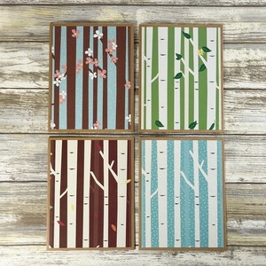 Season Cards, Tree Cards, Spring Card, Summer Card, Fall Card, Winter Card, Note Card Set with Envelopes, Nature Note Cards