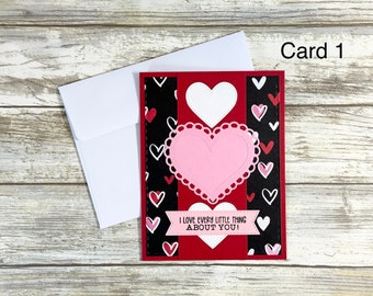 Handmade Valentine's Day Card: Heart Die Cuts, Love Card