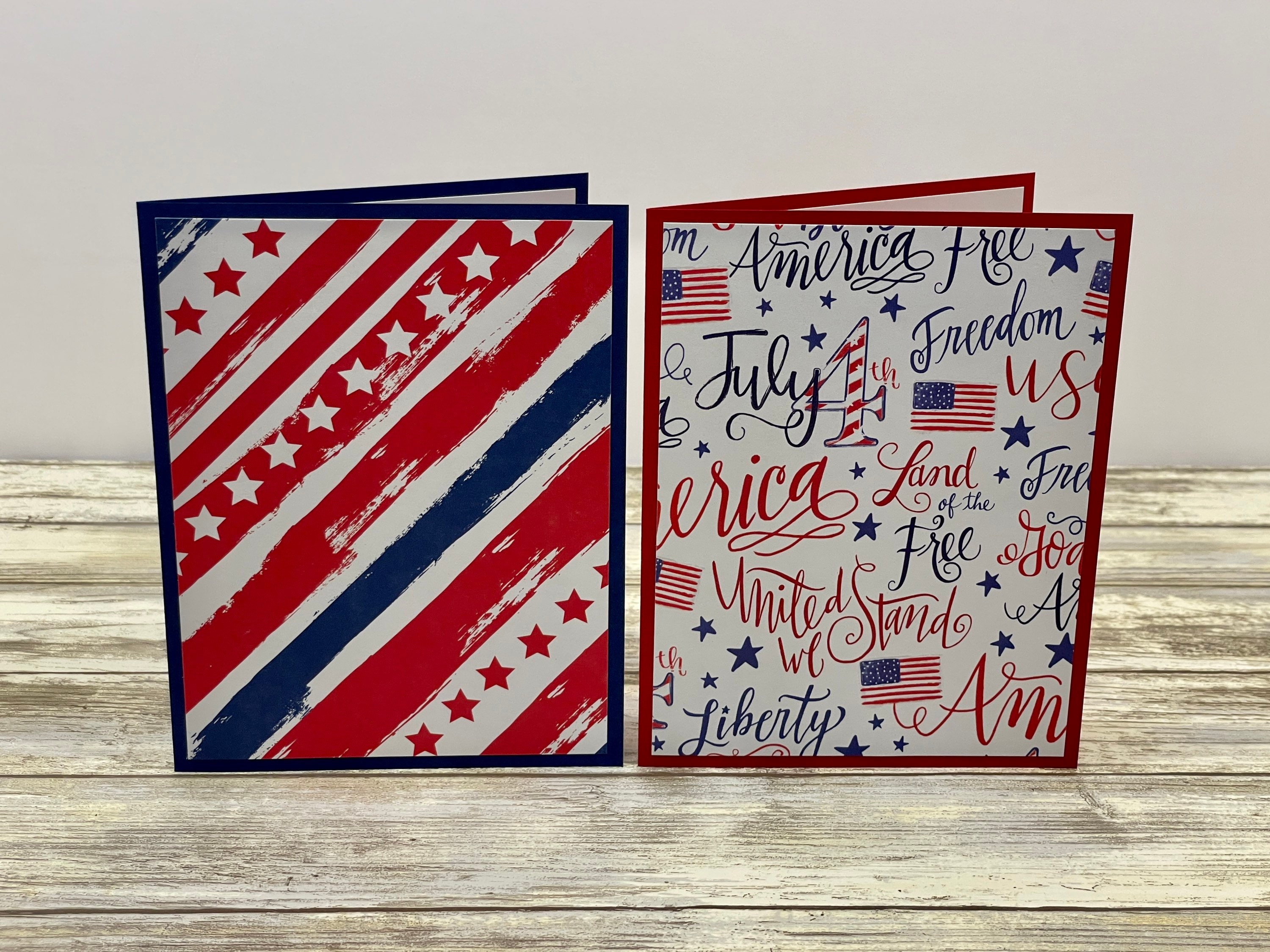 Handmade 4th of July Note Cards: Patriotic Flag Designs - Etsy