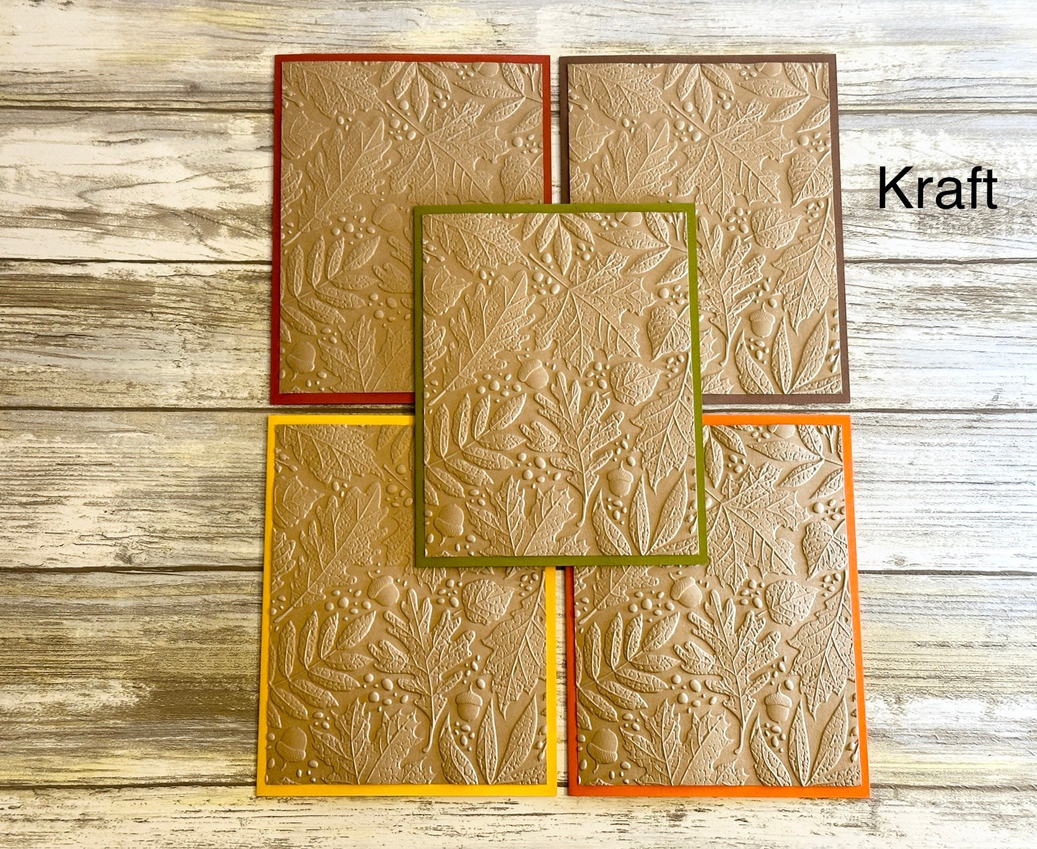 Embossed Fall Note Card Set: Autumn Leaves, Thanksgiving Cards - Etsy