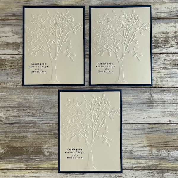 Sympathy Card, Grief Card, Thinking of You Card, Condolences Card, Embossed Cards, Tree Cards, Sympathy Card Set, Bereavement Cards