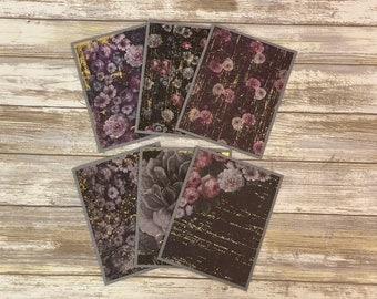 Floral Note Cards, Flower Note Cards, Floral Cards, Sympathy Card set, Note Cards with Envelopes, Gold Foil Cards, Nature Note Cards