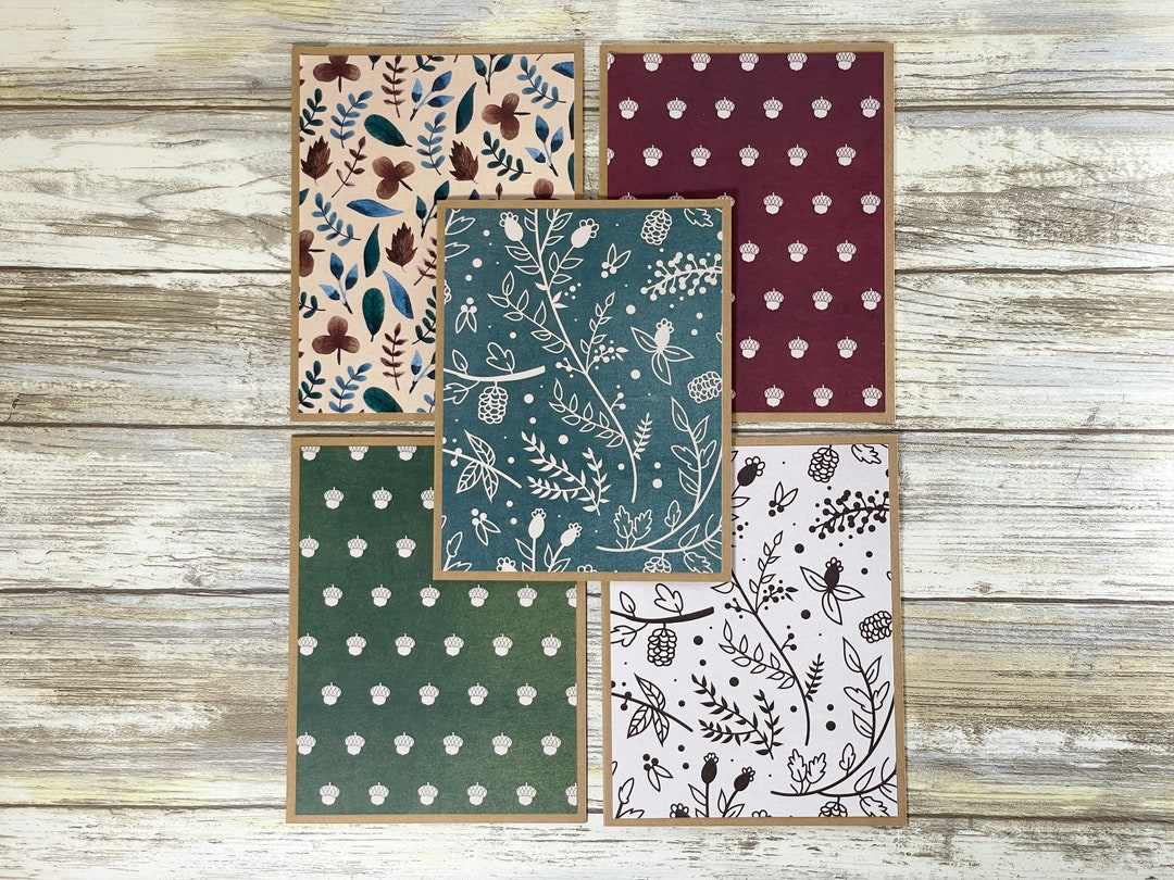 Handmade Fall Note Card Set: Kraft Paper Autumn Stationery - Etsy