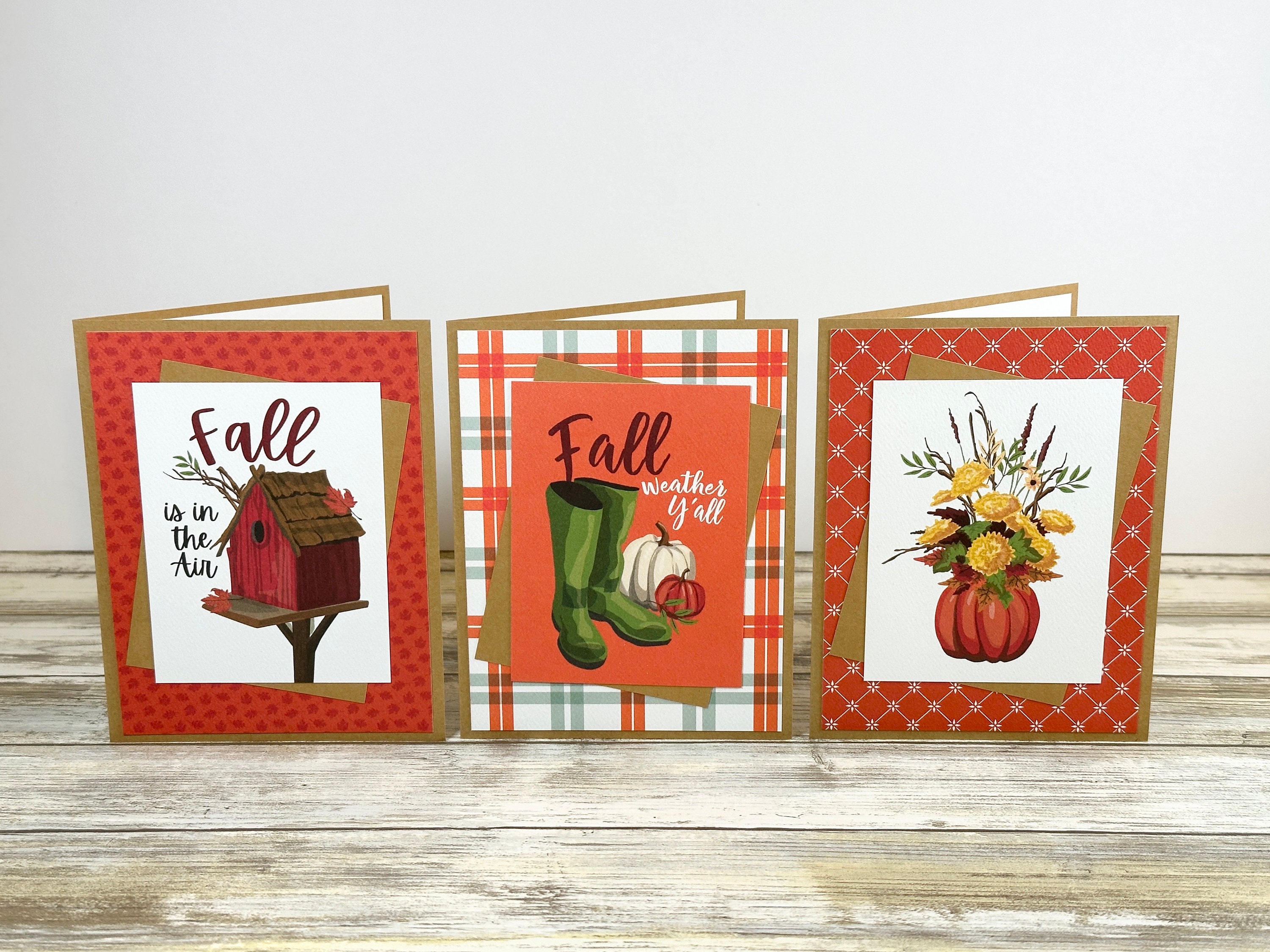 Handmade Fall Note Card Set: Pumpkin & Thanksgiving Cards - Etsy