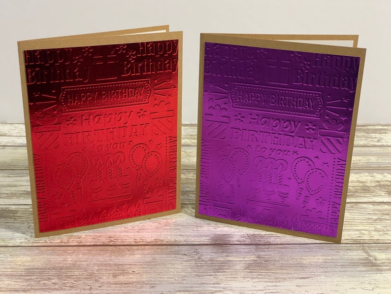 Embossed Birthday Cards Birthday Cards Set Foil Birthday Etsy